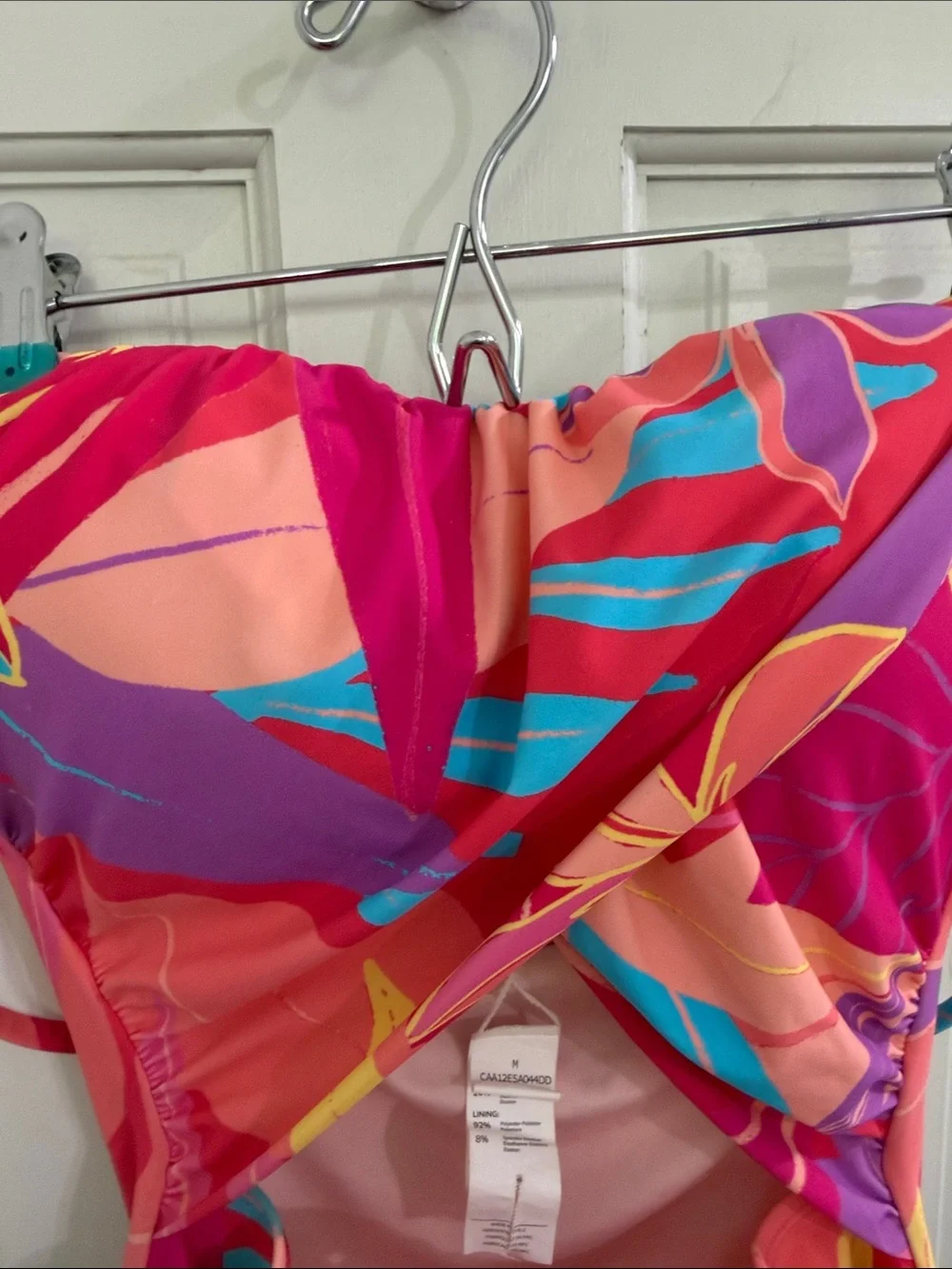 Women’s Pink Tropical Floral One-Piece Swimsuit
